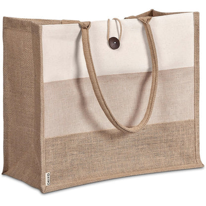 PERSONALISED FUKEI JUTE AND COTTON TOTE BAG