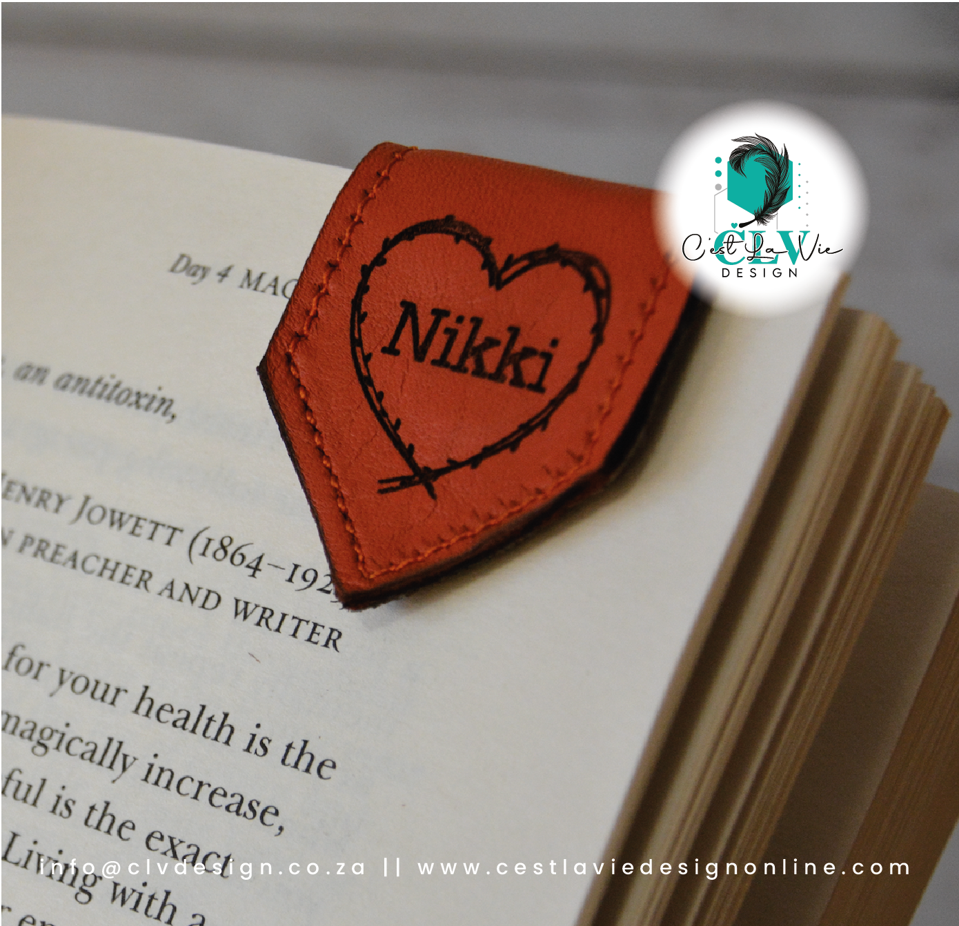 MAGNETIC LEATHER BOOKMARK