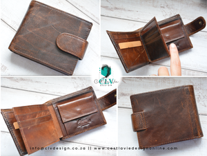 GENUINE LEATHER CAMEL MOUNTAIN WALLET - BROWN