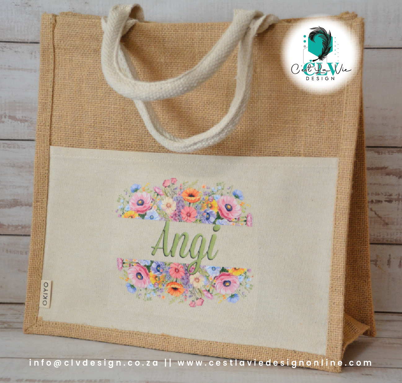 JUTE AND COTTON TOTE BAG