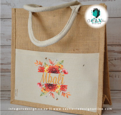 JUTE AND COTTON TOTE BAG