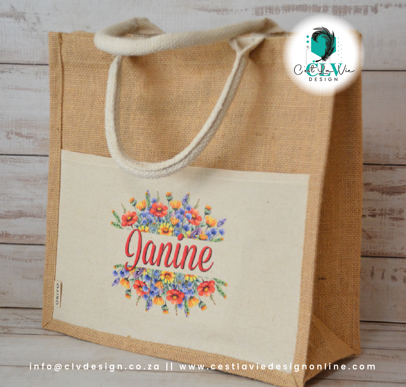 JUTE AND COTTON TOTE BAG