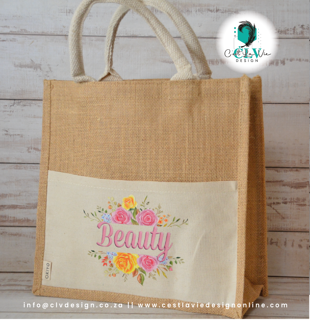 JUTE AND COTTON TOTE BAG