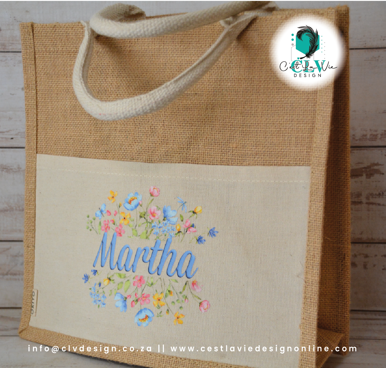JUTE AND COTTON TOTE BAG