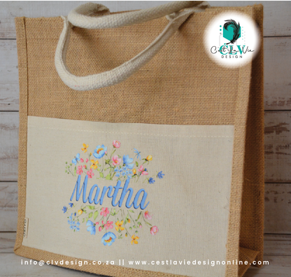 JUTE AND COTTON TOTE BAG