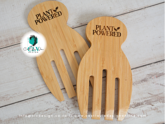 BAMBOO SALAD SERVERS (ENGRAVED)