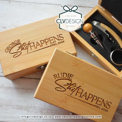 BAMBOO WOOD WINE SET