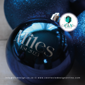 PERSONALISED CHRISTMAS (8CM) BAUBLES