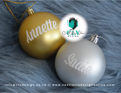 PERSONALISED CHRISTMAS (8CM) BAUBLES