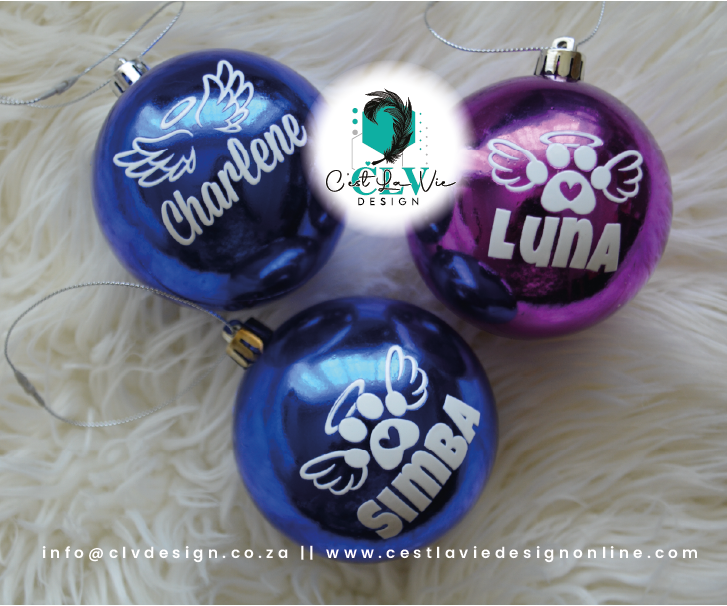 PERSONALISED CHRISTMAS (8CM) BAUBLES