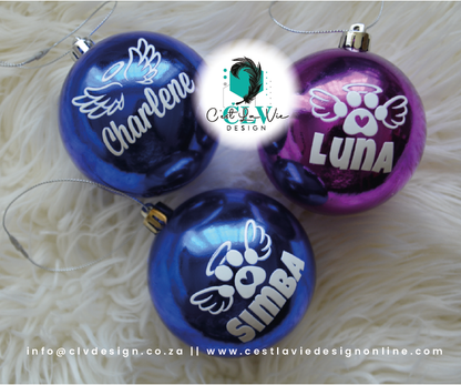 PERSONALISED CHRISTMAS (8CM) BAUBLES