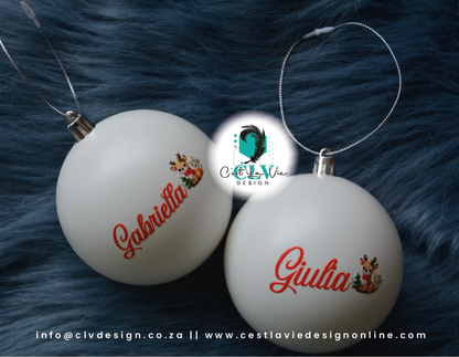 PERSONALISED CHRISTMAS (8CM) BAUBLES