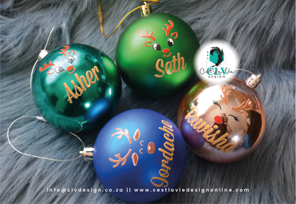 PERSONALISED CHRISTMAS (8CM) BAUBLES