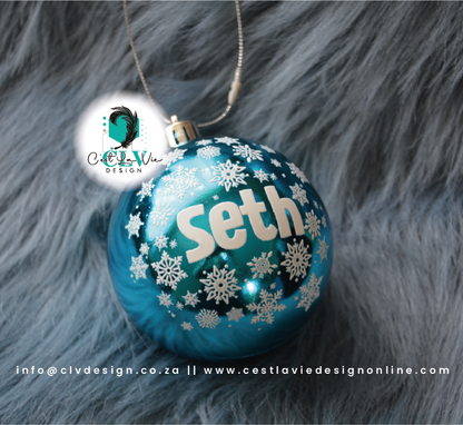 PERSONALISED CHRISTMAS (8CM) BAUBLES