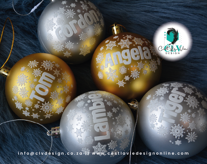 PERSONALISED CHRISTMAS (8CM) BAUBLES