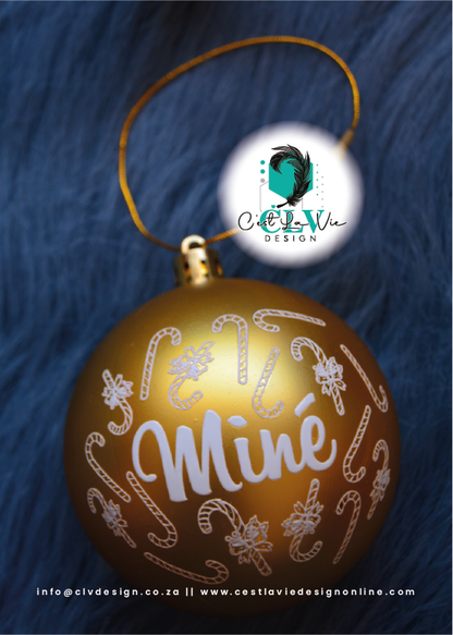 PERSONALISED CHRISTMAS (8CM) BAUBLES