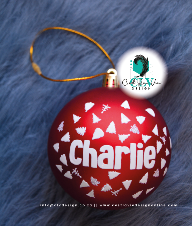 PERSONALISED CHRISTMAS (8CM) BAUBLES