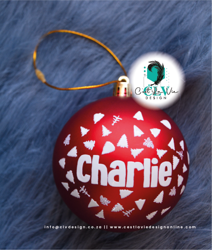 PERSONALISED CHRISTMAS (8CM) BAUBLES