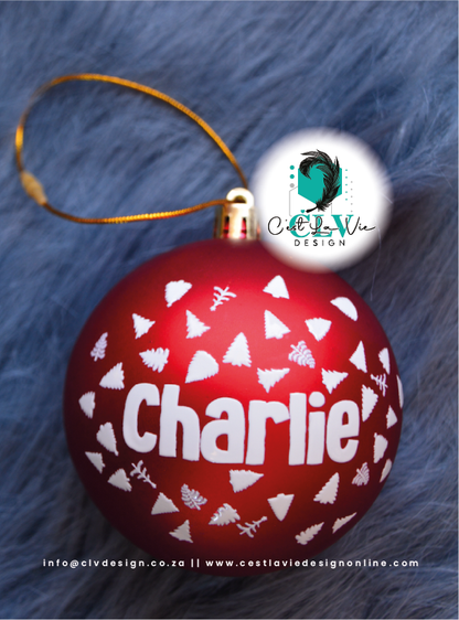 PERSONALISED CHRISTMAS (8CM) BAUBLES