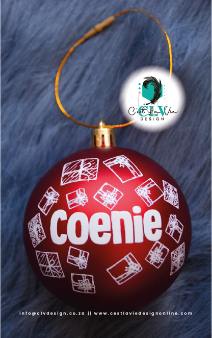 PERSONALISED CHRISTMAS (8CM) BAUBLES