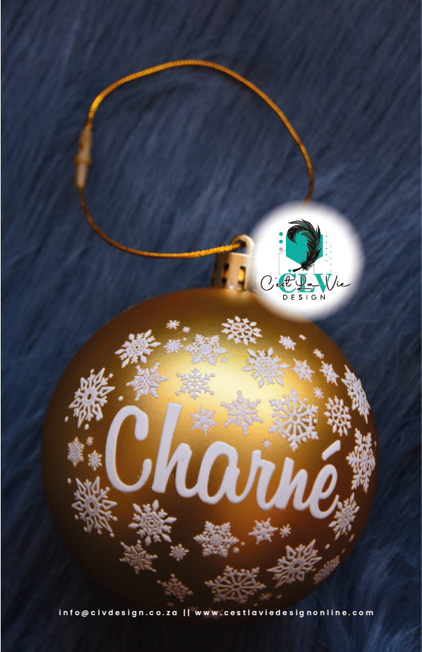 PERSONALISED CHRISTMAS (8CM) BAUBLES