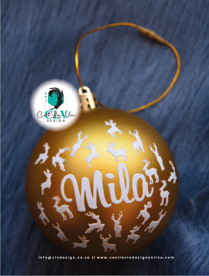 PERSONALISED CHRISTMAS (8CM) BAUBLES
