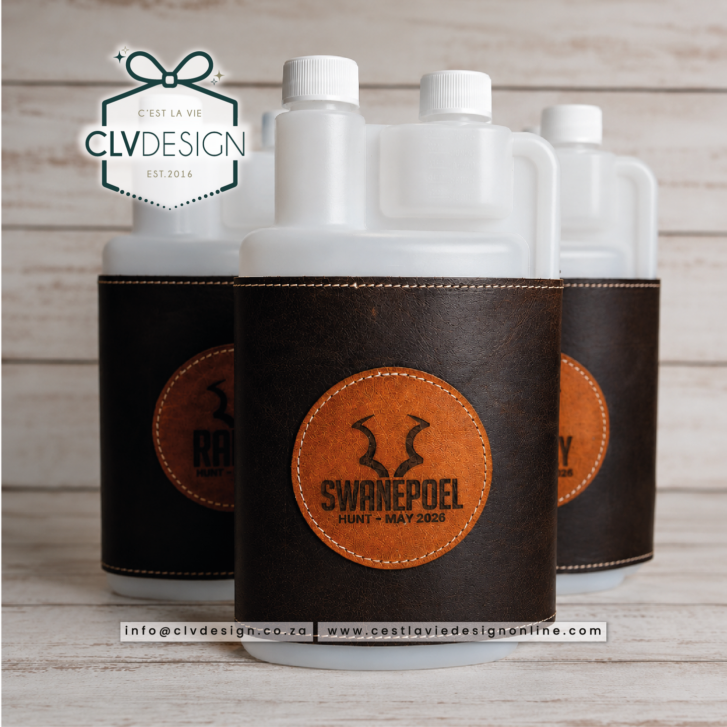 GENUINE LEATHER BETTIX BOTTLE SLEEVE WITH PATCH