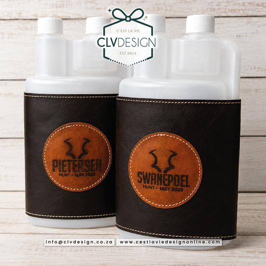 GENUINE LEATHER BETTIX BOTTLE SLEEVE WITH PATCH