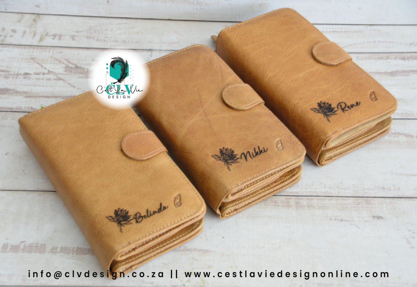 GENIUNE LEATHER LADIES BOOK WALLET (TAN)
