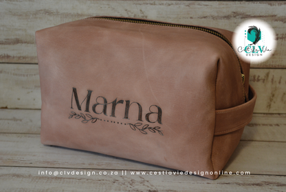 GENUINE LEATHER  BOX TOILETRY BAG