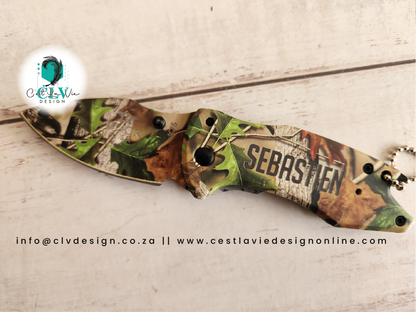 BUCK KNIFE WITH CAMO PRINT