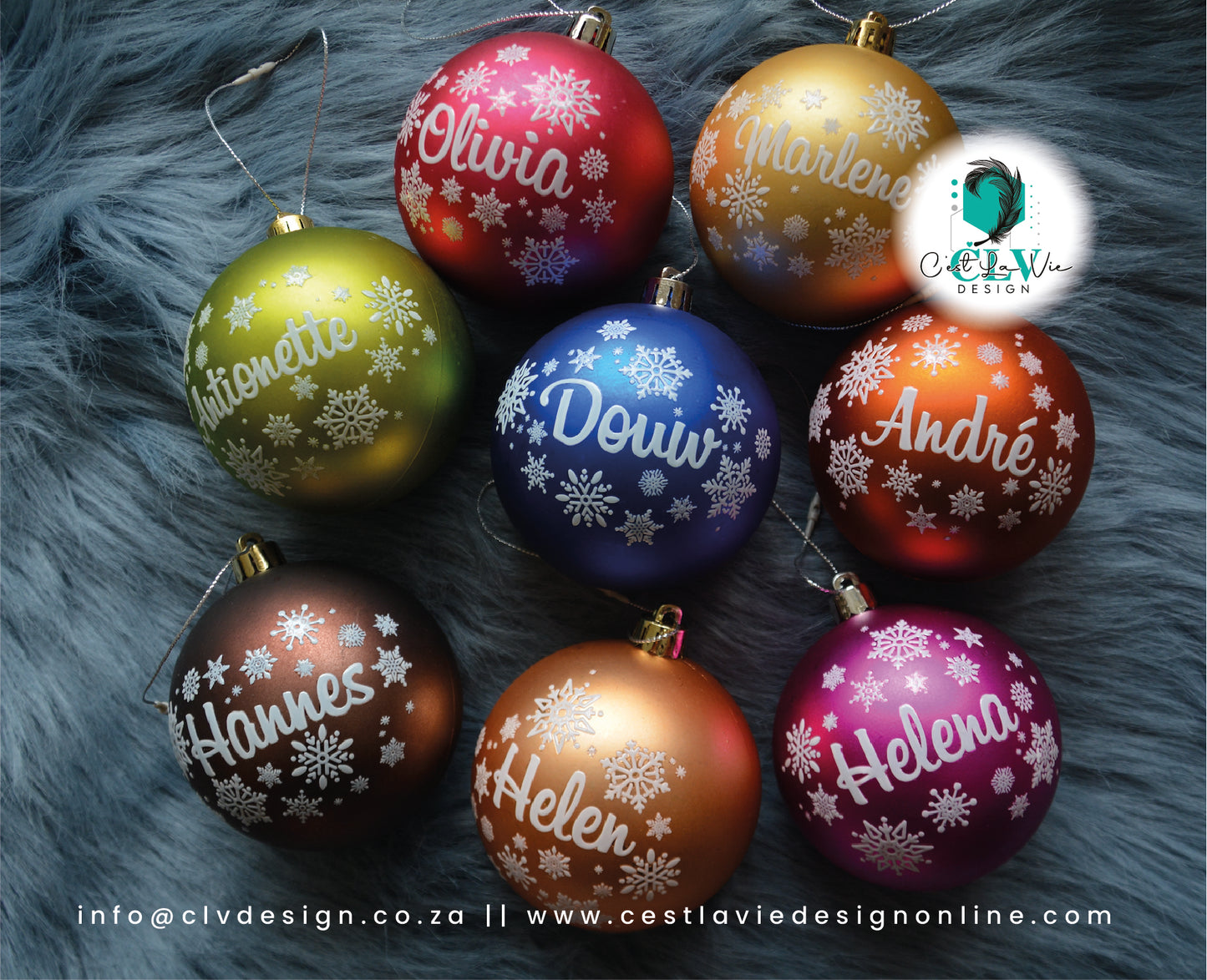 PERSONALISED CHRISTMAS (8CM) BAUBLES