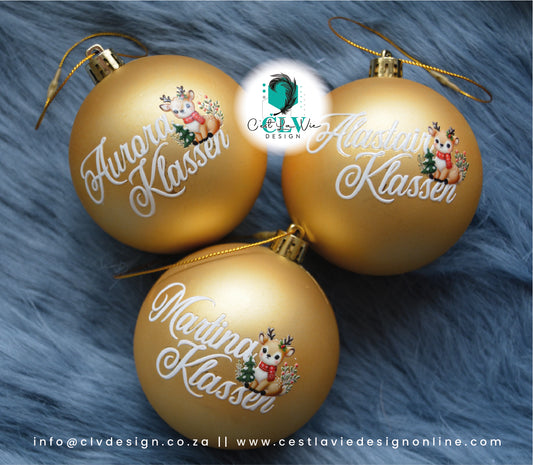 PERSONALISED CHRISTMAS (8CM) BAUBLES