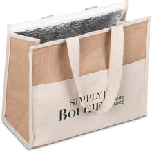 Load image into Gallery viewer, JUTE AND COTTON TOTE BAG COOLER