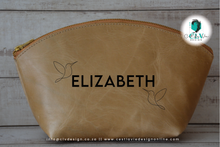 Load image into Gallery viewer, GENUINE LEATHER CURVED COSMETIC BAG