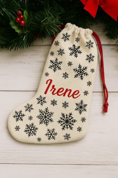 DRAWSTRING CHRISTMAS STOCKING