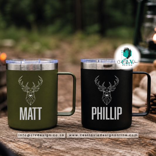 COATED STAINLESS STEEL COFFEE MUG