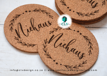 CORK ENGRAVED COASTER