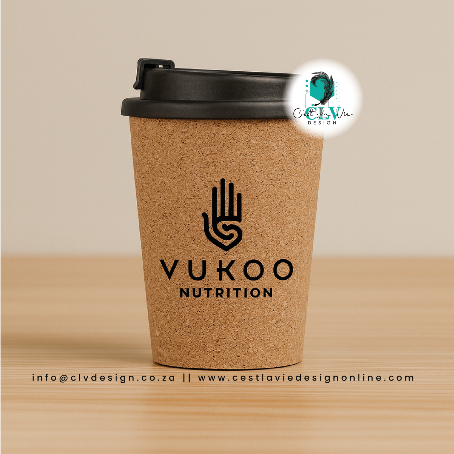 CORK AND WHEAT STRAW DOUBLE WALL TUMBLER - 350ML