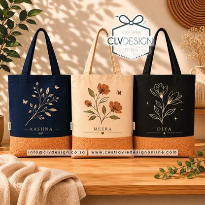 CORK AND COTTON SHOPPER TOTE BAG