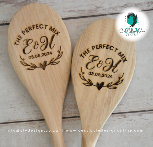 WOODEN SPOON WITH ENGRAVING