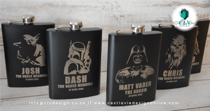 PERSONALISED MATTE BLACK HIP FLASK