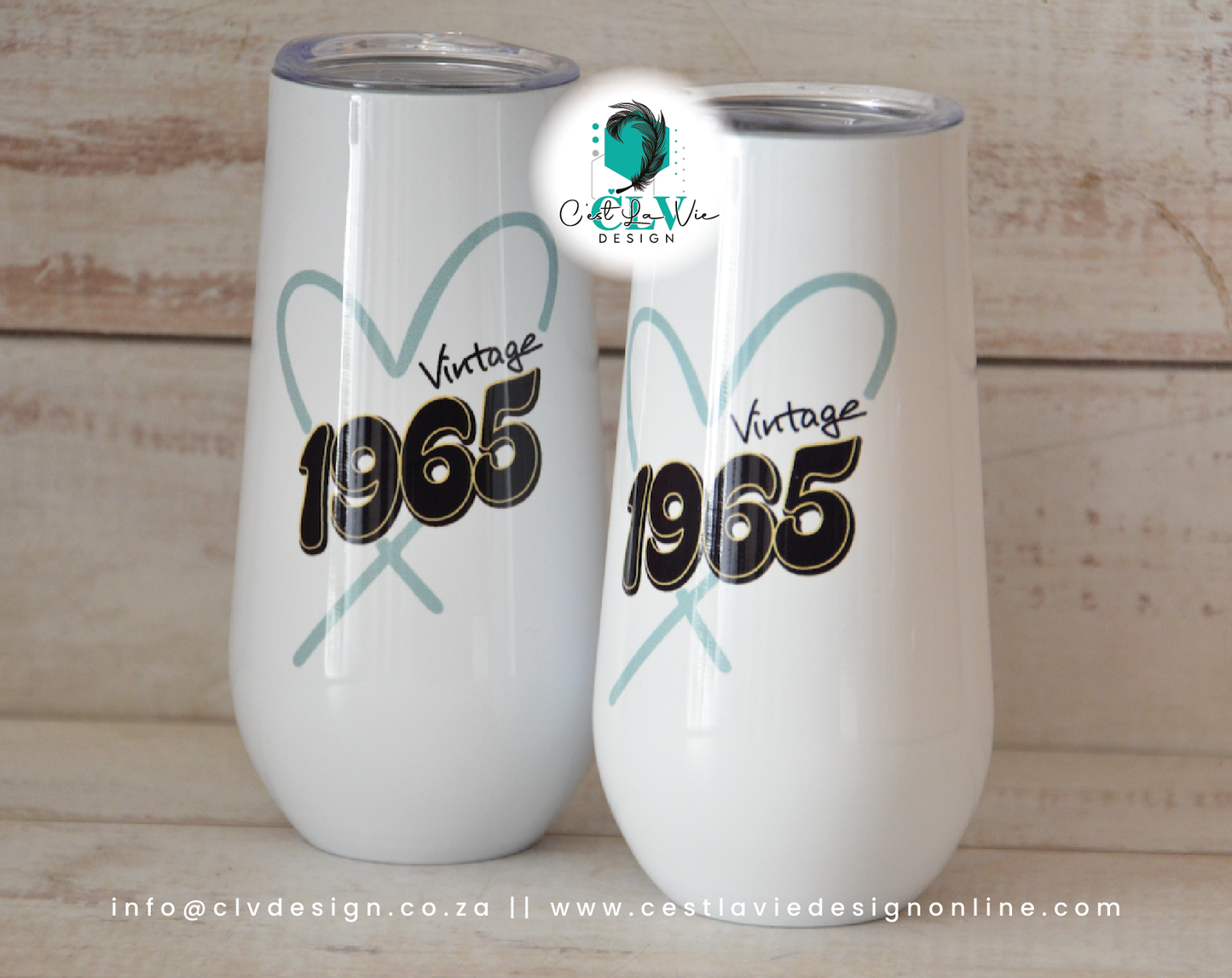 6OZ SMALL STEEL CHAMPAGNE FLUTE (PRINTED)