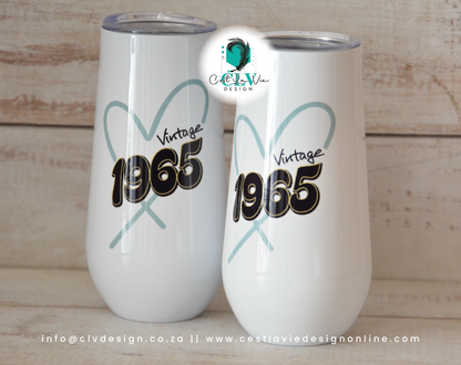 6OZ SMALL STEEL CHAMPAGNE FLUTE (PRINTED)