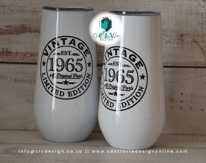 6OZ SMALL STEEL CHAMPAGNE FLUTE (PRINTED)