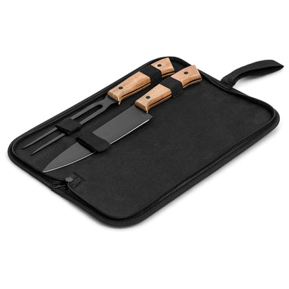 BUTCHERS BLOCK CARVING SET