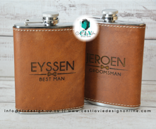 Load image into Gallery viewer, GENUINE LEATHER HIP FLASK COVER AND FLASK