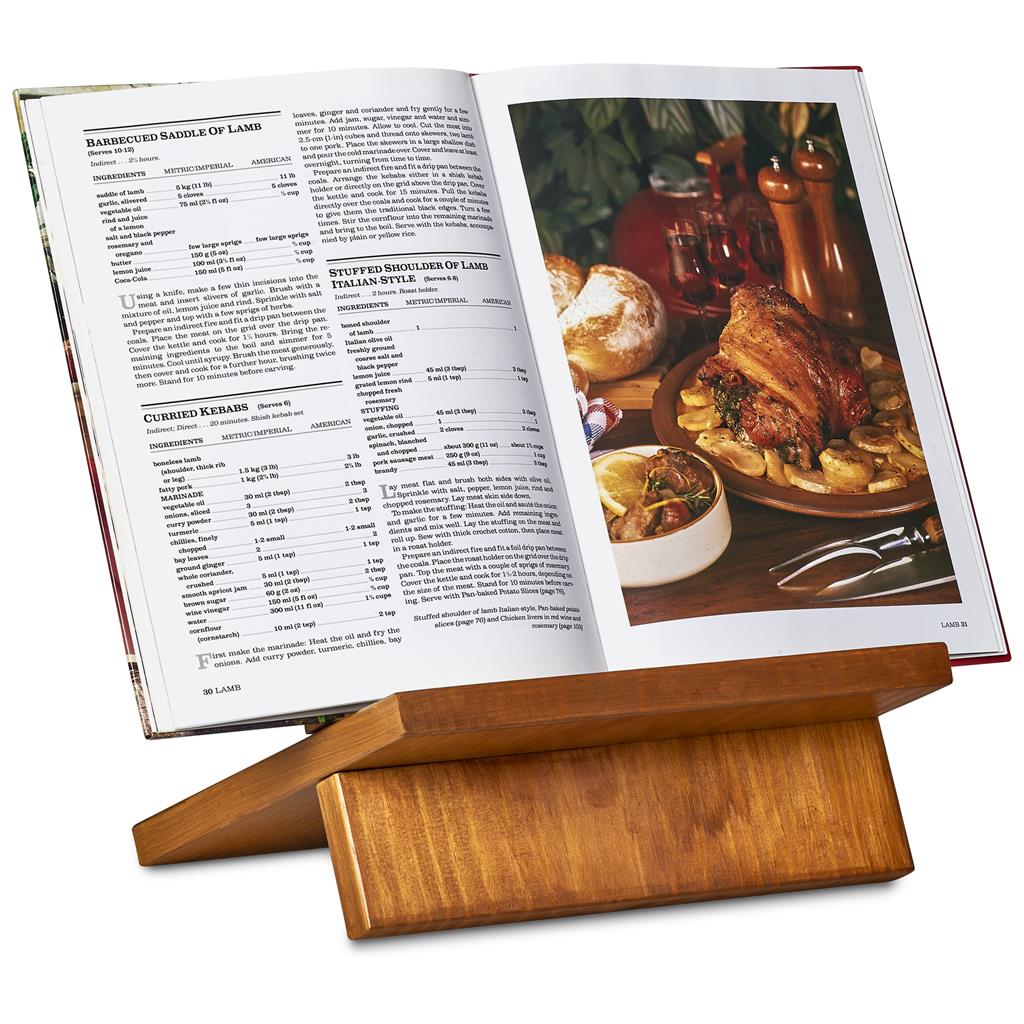 RUSTIC NATURAL WOOD COOKBOOK STAND
