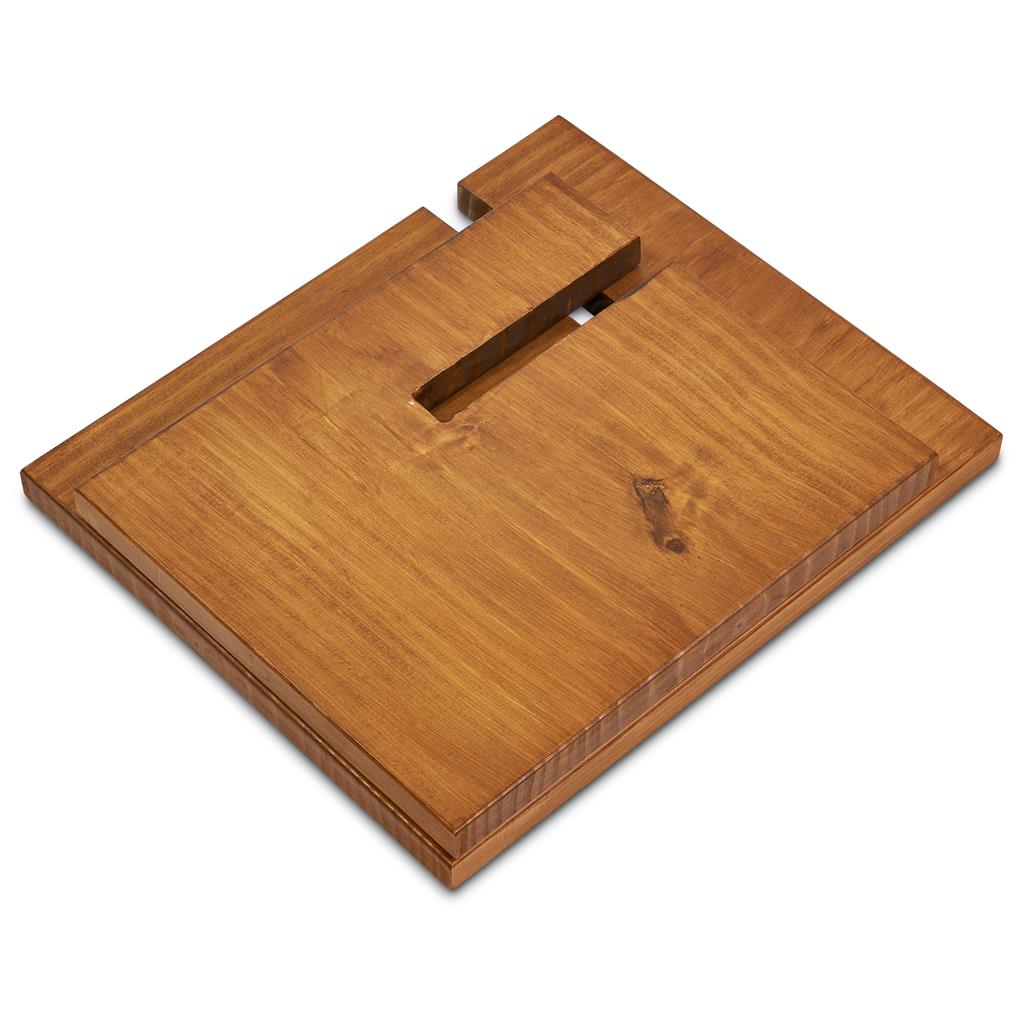 RUSTIC NATURAL WOOD COOKBOOK STAND