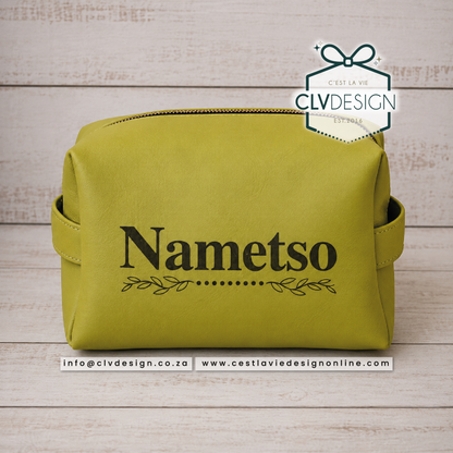 PERSONALISED GENUINE LEATHER  BOX TOILETRY BAG